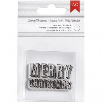 American Crafts Clear Stamp - Merry Christmas - Block