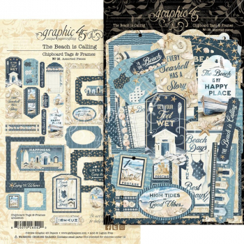 Graphic 45 Chipboard Tags & Frames - The Beach is Calling