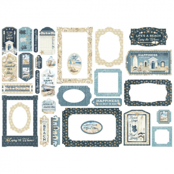 Graphic 45 Chipboard Tags & Frames - The Beach is Calling