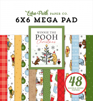 Echo Park Paper Pack - Winnie the Pooh Christmas - 6" x 6" Mega Pad