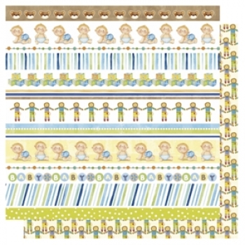 Doublesided Paper "Steifen Mix Baby Boy/Löwen"