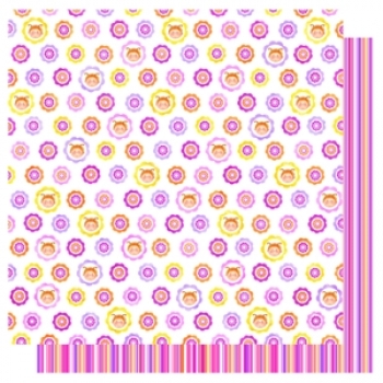 Doublesided Paper "Blume Baby Girl/Streifen"