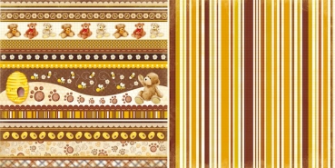Doublesided Paper "Teddyborde/Streifen"