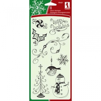 Inkadinkado 8 Clearstamps - Pattern Play Holiday