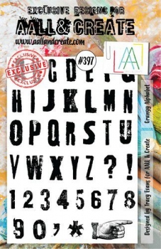 AALL & CREATE Clear Stamps - Grungy Alphabet #397