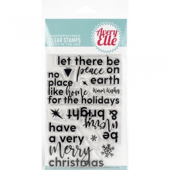 Avery Elle Clearstamps - Corner Sentimens-Holiday