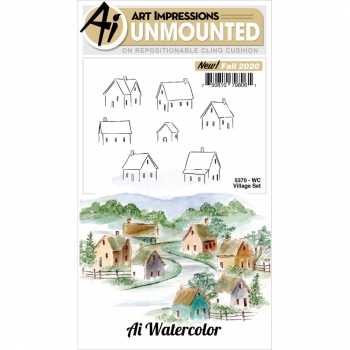 Art Impressions Cling Stamps - Village Set