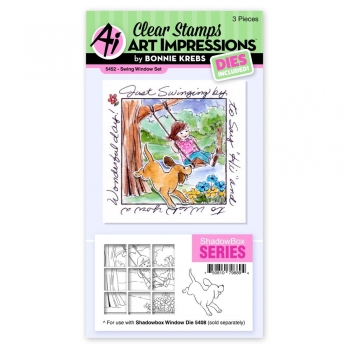 Art Impressions Clear Stamps & Dies Set - Swing Window Set
