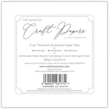 The essential Craft Papers Paper Pad - Beach Hut 6 x 6