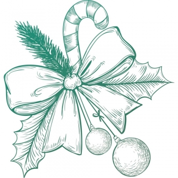 Couture Creations - Naughty or Nice Clear Stamp - Candy Cane Bow