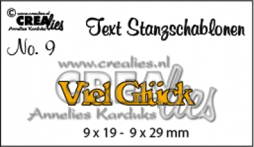 Crealies Text Stanze - Viel Glück