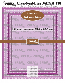 Crealies Stanze - Rectangles with little stripes