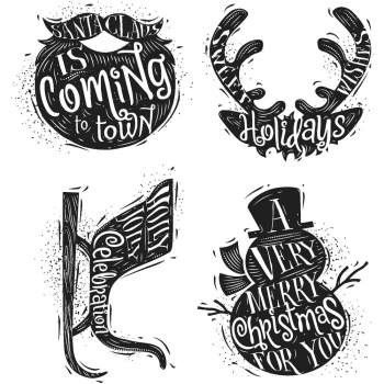Tim Holtz Stempelset - Carved Christmas 3