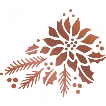 Couture Creations- Highland Christmas Hotfoil Stamp Die - Poinsettia Corner