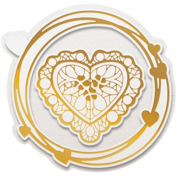 Couture Creations Cut, Foil & Emboss Nesting Dies - Lace Heart Frame