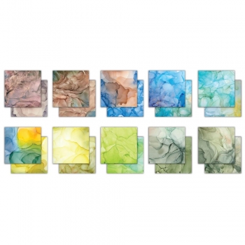 The essential Craft Papers Paper Pad - Ink Drops - Earth 6 x 6