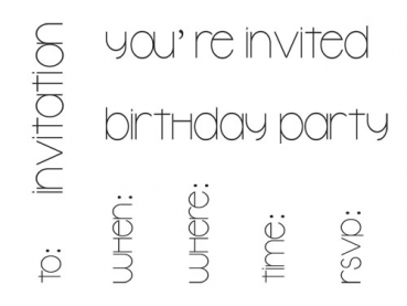 Kaisercraft Mini Clear Stamps - Invitation