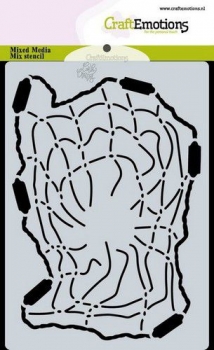 Craft Emotions Stencil - Ocean broken fishing net
