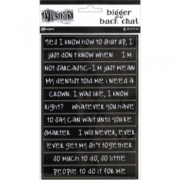 Dylusions - Bigger Back Chat Stickers - Black