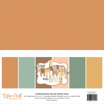 Echo Park - Coordinating Solid Paper Pack - 12" x 12" - Our baby