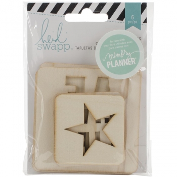 %Heidi Swapp 6 Wood Pocket Cards %