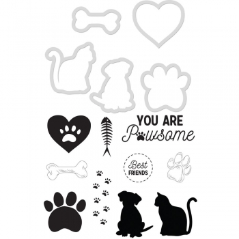Kaisercraft Dies & Stamp Set - Pawsome
