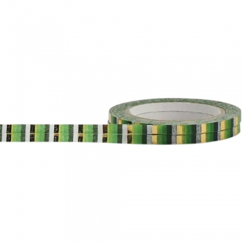 Little B Washi 2 Tapes SCHMAL - Gold/Green Stripe