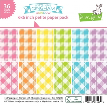 Lawn Fawn 6" x 6" Paper Pad - Gotta Have Gingham Rainbow
