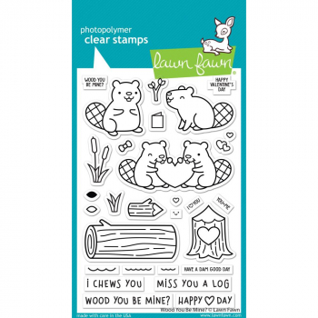 Lawn Fawn Clear Stamps - Wood you be mine?