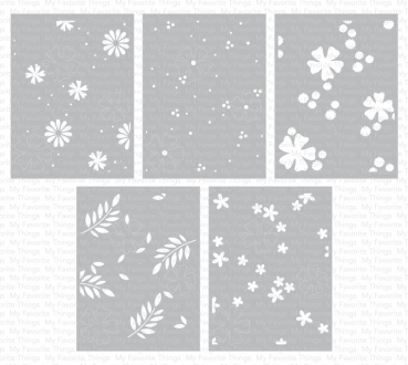 MFT - 4 1/2" x 6" Scene Stencil - Friendly Flowers Stencil Set