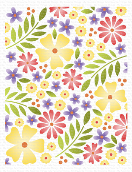 MFT - 4 1/2" x 6" Scene Stencil - Friendly Flowers Stencil Set
