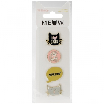 My Mind`s Enamel Faux Pins - Meow