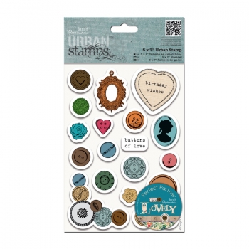 !Papermania 5" x 7" Urban Stamp - Mixed Buttons!