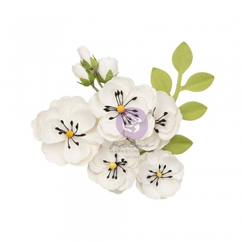 Prima Marketing Mulberry Paper Flowers - Lovely Notes/Strawberry Milkshake 9 Stk.