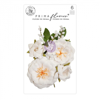 Prima Marketing Sharon Ziv Paper Flowers - Porcelain Florals 6 Stk.
