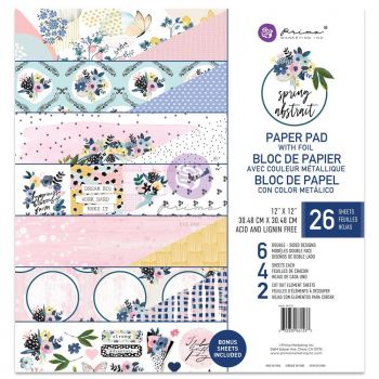 Prima Maketing 12" x 12" Paper Pad - Spring abstract