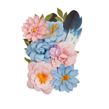 Prima Marketing Mulberry Paper Flowers - Painted Notes/Spring Abstract 10 Stk.