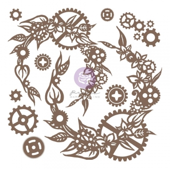 Finnabair Decorative Chipboard - Steampunk Wreath, 13 Stk.