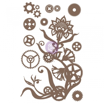 Finnabair Decorative Chipboard - Steampunk Flowers, 13 Stk.
