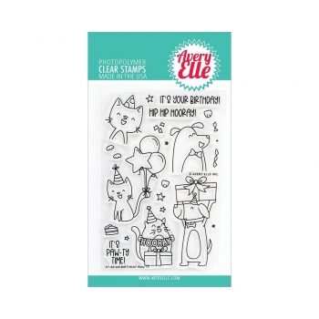 Avery Elle Clearstamps - Birthday Paw-ty