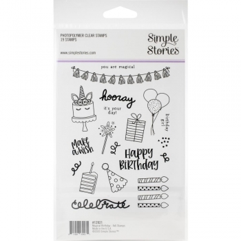 Simple Stories Clear Stamp Set - Magical Birthday