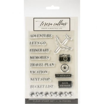 Teresa Collins Clear Stamp Set - Jetsetter, Adventure