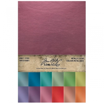 Tim Holtz Idea-Ology Kraft-Stock Pad 6"X9" - Metallic Colors