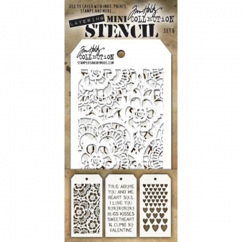 Tim Holtz Mini Layering Stencil Collection - Set 6