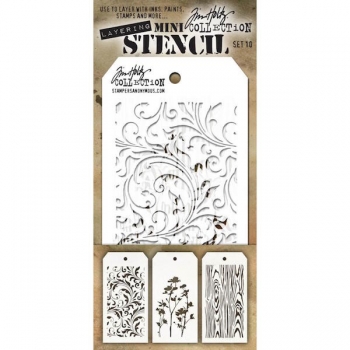 Tim Holtz Mini Layering Stencil Collection - Set 10
