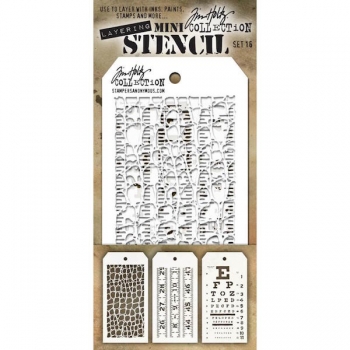 Tim Holtz Mini Layering Stencil Collection - Set 16