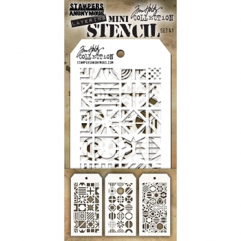 Tim Holtz Mini Layering Stencil Collection - Set 41