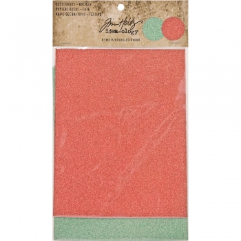 Tim Holtz - Deco Sheets Holiday (Grün / Rot) 