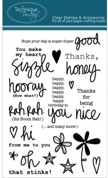 Technique Tuesday Clearstamps - Rah Rah Sentiments