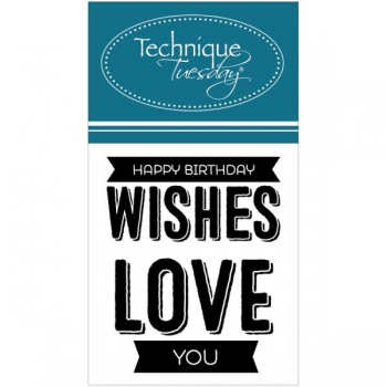 Technique Tuesday Clearstamps - Happy Birthday Wishes